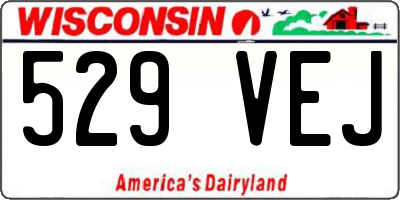 WI license plate 529VEJ