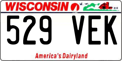 WI license plate 529VEK