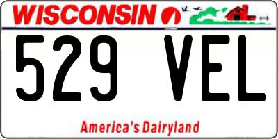 WI license plate 529VEL