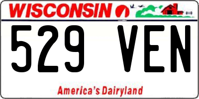 WI license plate 529VEN