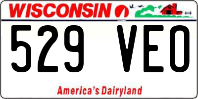 WI license plate 529VEO