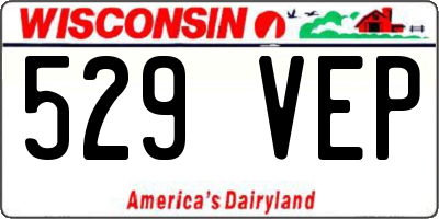 WI license plate 529VEP