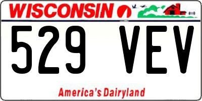 WI license plate 529VEV