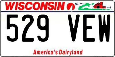 WI license plate 529VEW