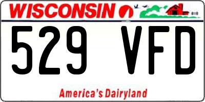 WI license plate 529VFD