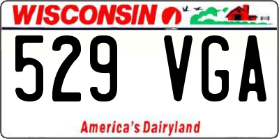 WI license plate 529VGA