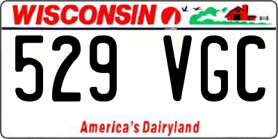 WI license plate 529VGC