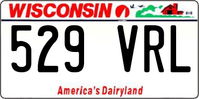 WI license plate 529VRL