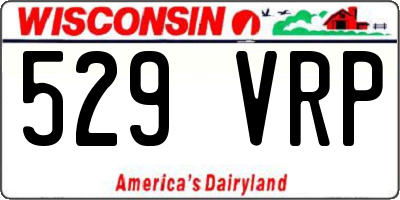 WI license plate 529VRP