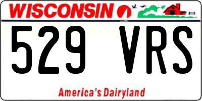 WI license plate 529VRS