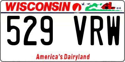 WI license plate 529VRW