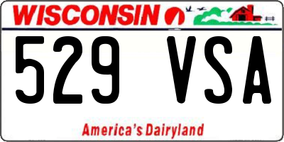 WI license plate 529VSA