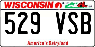 WI license plate 529VSB