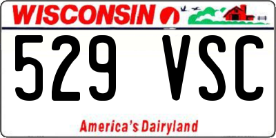 WI license plate 529VSC