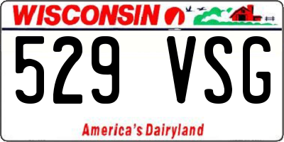 WI license plate 529VSG