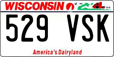 WI license plate 529VSK