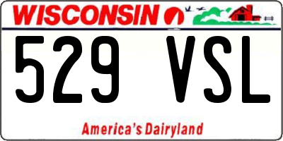WI license plate 529VSL