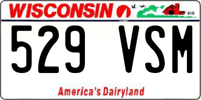 WI license plate 529VSM