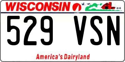 WI license plate 529VSN