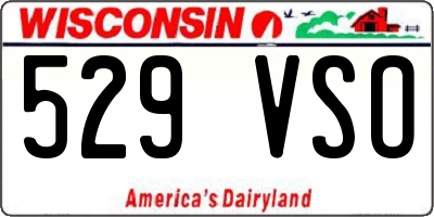 WI license plate 529VSO