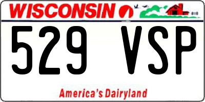 WI license plate 529VSP