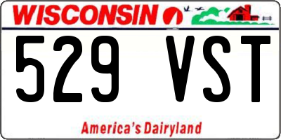 WI license plate 529VST