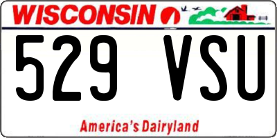 WI license plate 529VSU