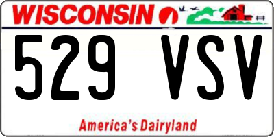 WI license plate 529VSV