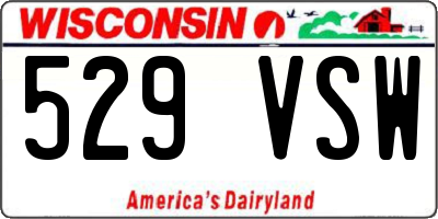 WI license plate 529VSW