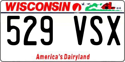WI license plate 529VSX
