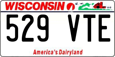 WI license plate 529VTE