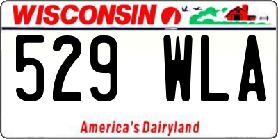 WI license plate 529WLA