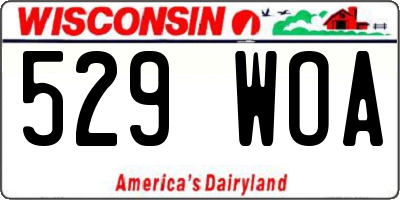 WI license plate 529WOA