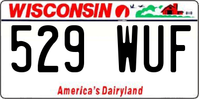 WI license plate 529WUF