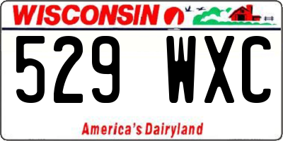 WI license plate 529WXC