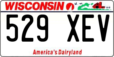 WI license plate 529XEV