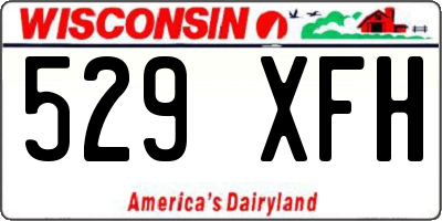 WI license plate 529XFH