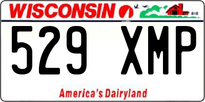 WI license plate 529XMP