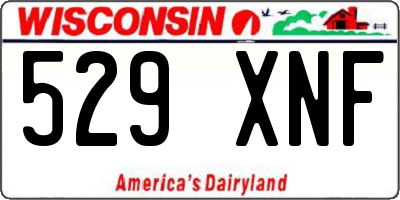 WI license plate 529XNF