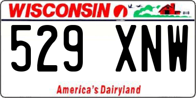 WI license plate 529XNW
