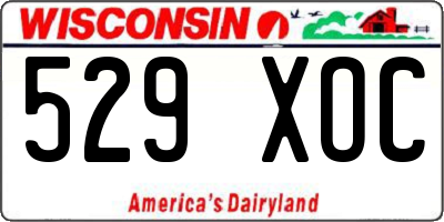 WI license plate 529XOC