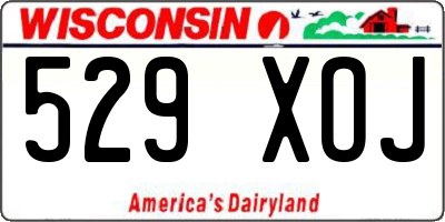 WI license plate 529XOJ