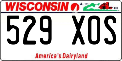 WI license plate 529XOS