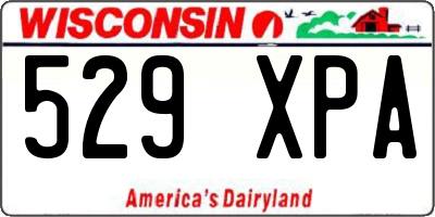 WI license plate 529XPA