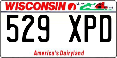 WI license plate 529XPD