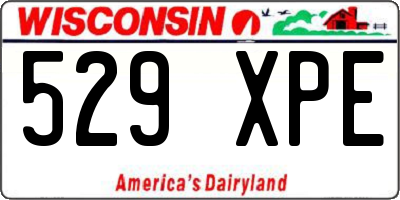 WI license plate 529XPE