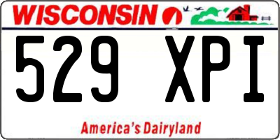 WI license plate 529XPI