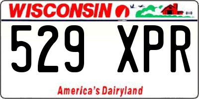 WI license plate 529XPR