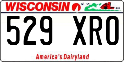 WI license plate 529XRO
