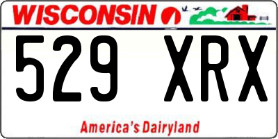 WI license plate 529XRX